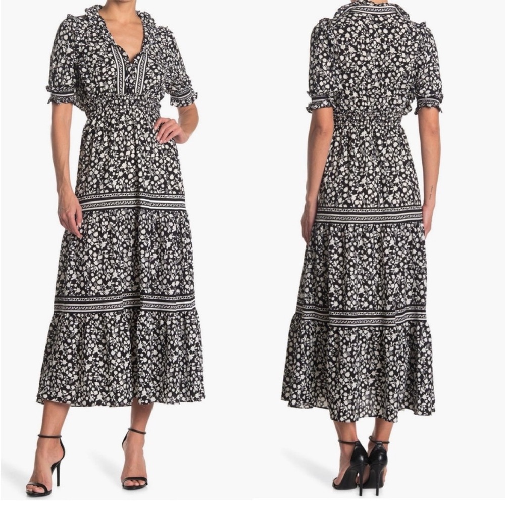 Max Studio Black and White Tiered Sundress